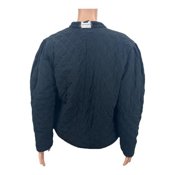 Something Navy Leopard Black Reversible Quilted Jacket NWT - Picture 9 of 14